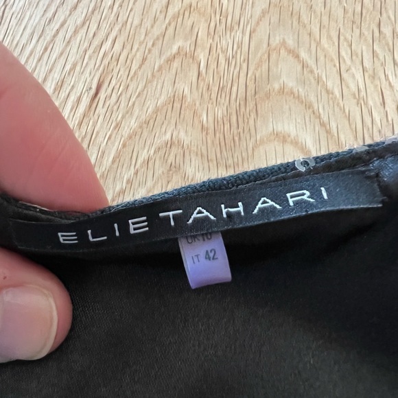 Elie Tahari Blue Purple Sheath Dress, Abstract Jewel Pattern Sequins Pockets, 6 - Picture 8 of 11